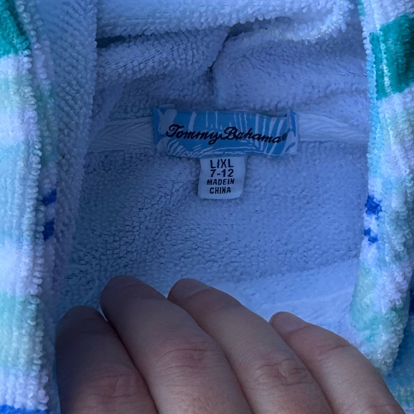 Tommy Bahama Aqua and Teal Checkered Swim jacket - Picture 3 of 3